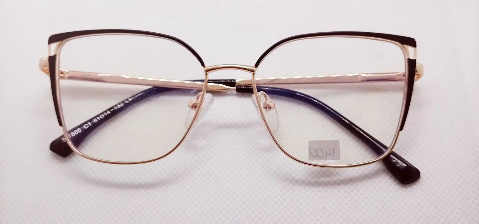 montura mujer agatada metálica dorada negra montura mujer agatada metálica dorada negra