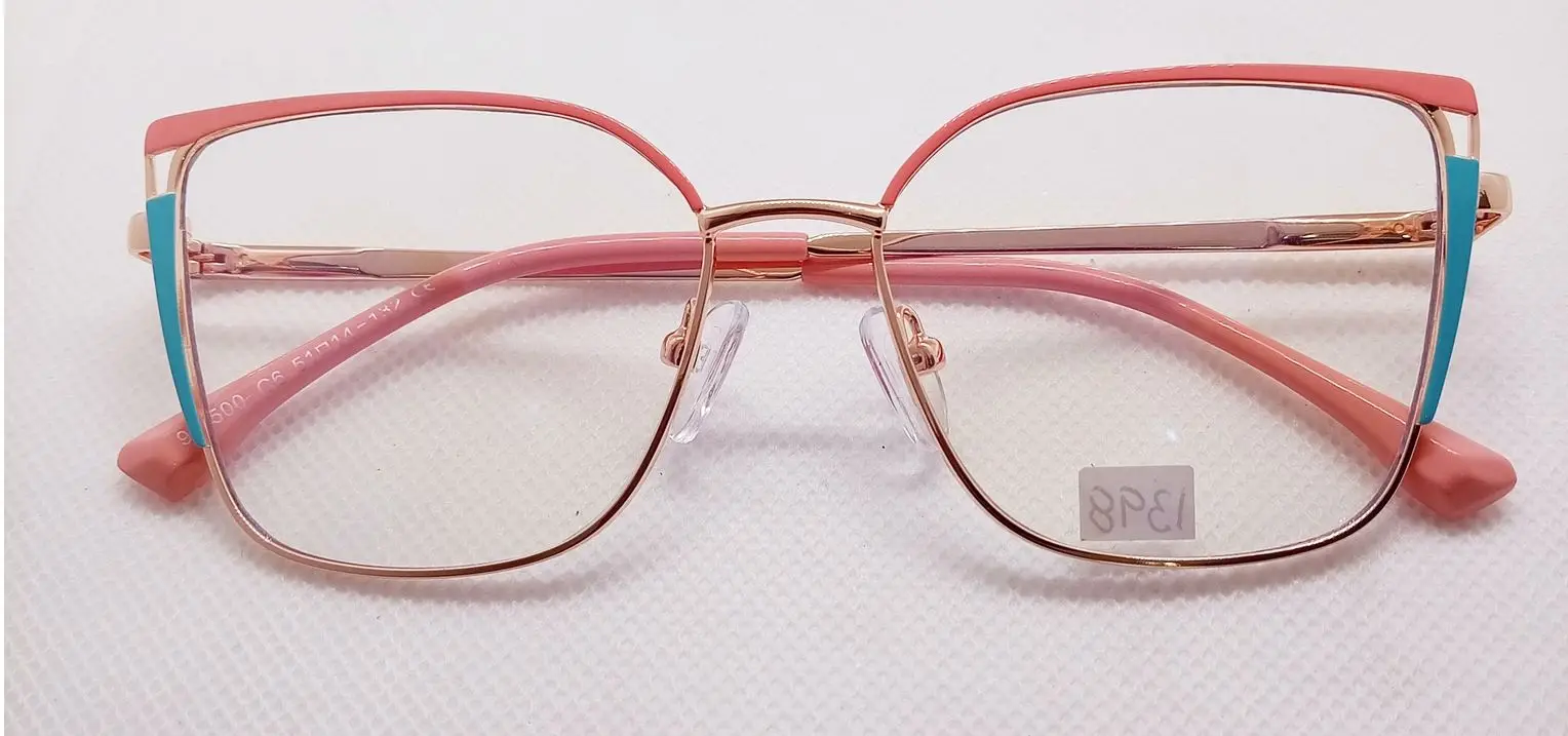 montura mujer agatada metálica dorada rosada y azul montura mujer agatada metálica dorada rosada y azul