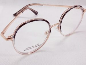 montura metálica mujer redonda