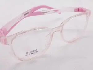 montura infantil rosa transparente flexible