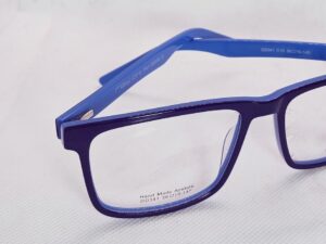 monturas acetato hombre rectangular azul