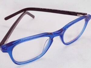 monturas acetato hombre redonda azul